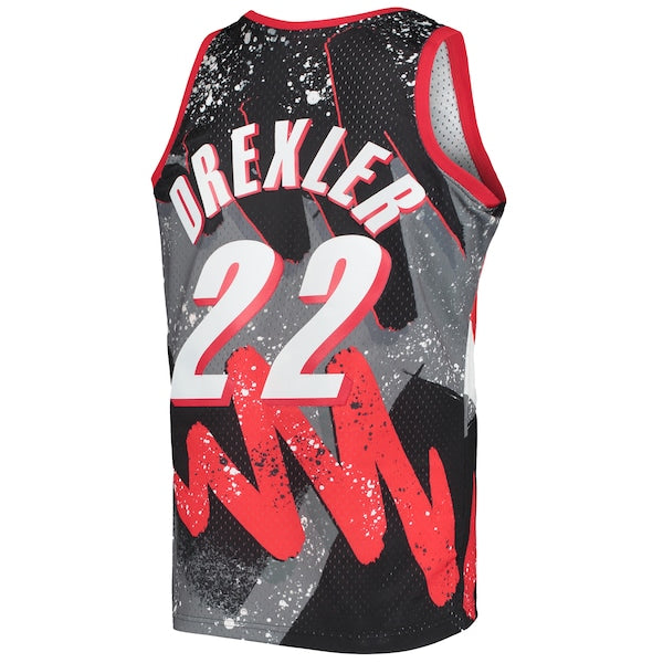 Clyde Drexler Portland Trail Blazers Hardwood Classics 1991/92 Hyper Hoops Swingman Jersey - Black - Image 3