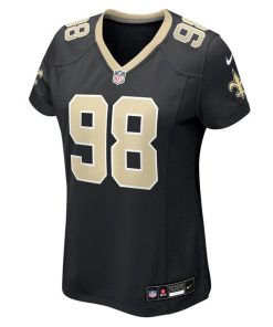 Alternative view of Jonathan Bullard New Orleans Saints Nike Women's Team Game Jersey -  Black