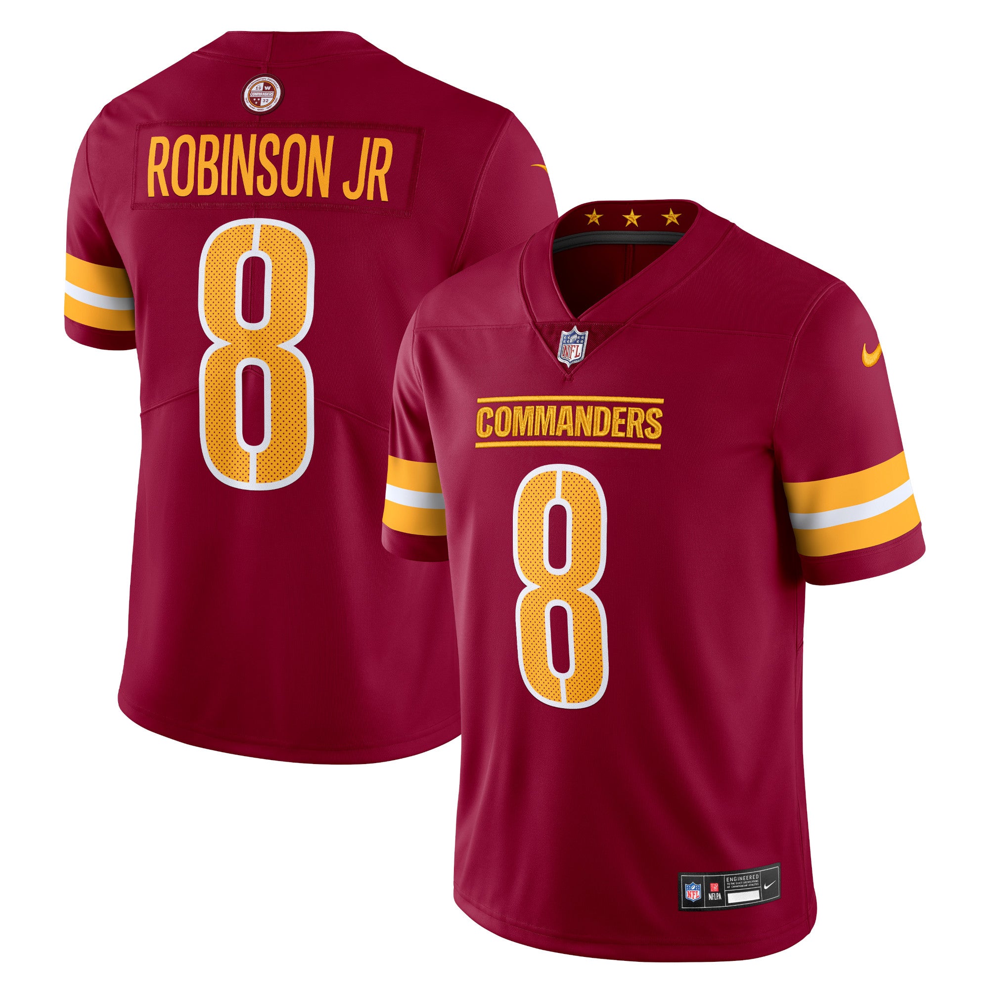 Brian Robinson Jr. Washington Commanders Nike Vapor Untouchable Limited Jersey - Black/Burgundy - Image 6