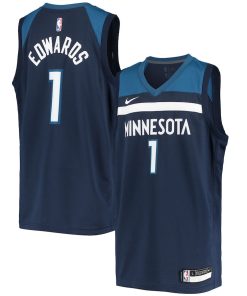 Anthony Edwards Minnesota Timberwolves Nike Youth 2020/21 Swingman Jersey - Icon Edition - Navy