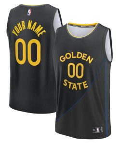 Golden State Warriors  Youth Fast Break Custom Replica Jersey - Black  - Statement Edition