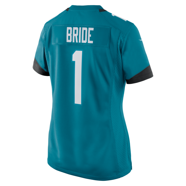 Number 1 Bride Jacksonville Jaguars Nike Women's Game Jersey - Teal - Image 3