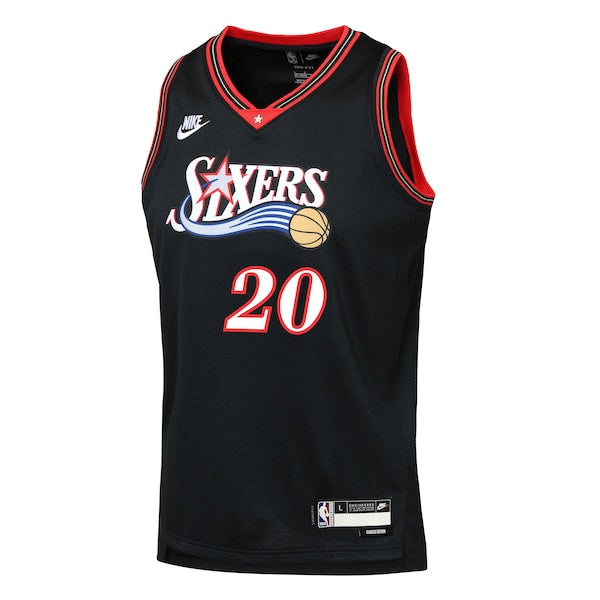 Jared McCain Philadelphia 76ers Nike Youth Swingman Jersey - Classic Edition - Black - Image 2