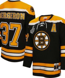 Alternative view of Patrice Bergeron Boston Bruins Big & Tall 2010 Alternate Captain Patch Blue Line Player Jersey - Black