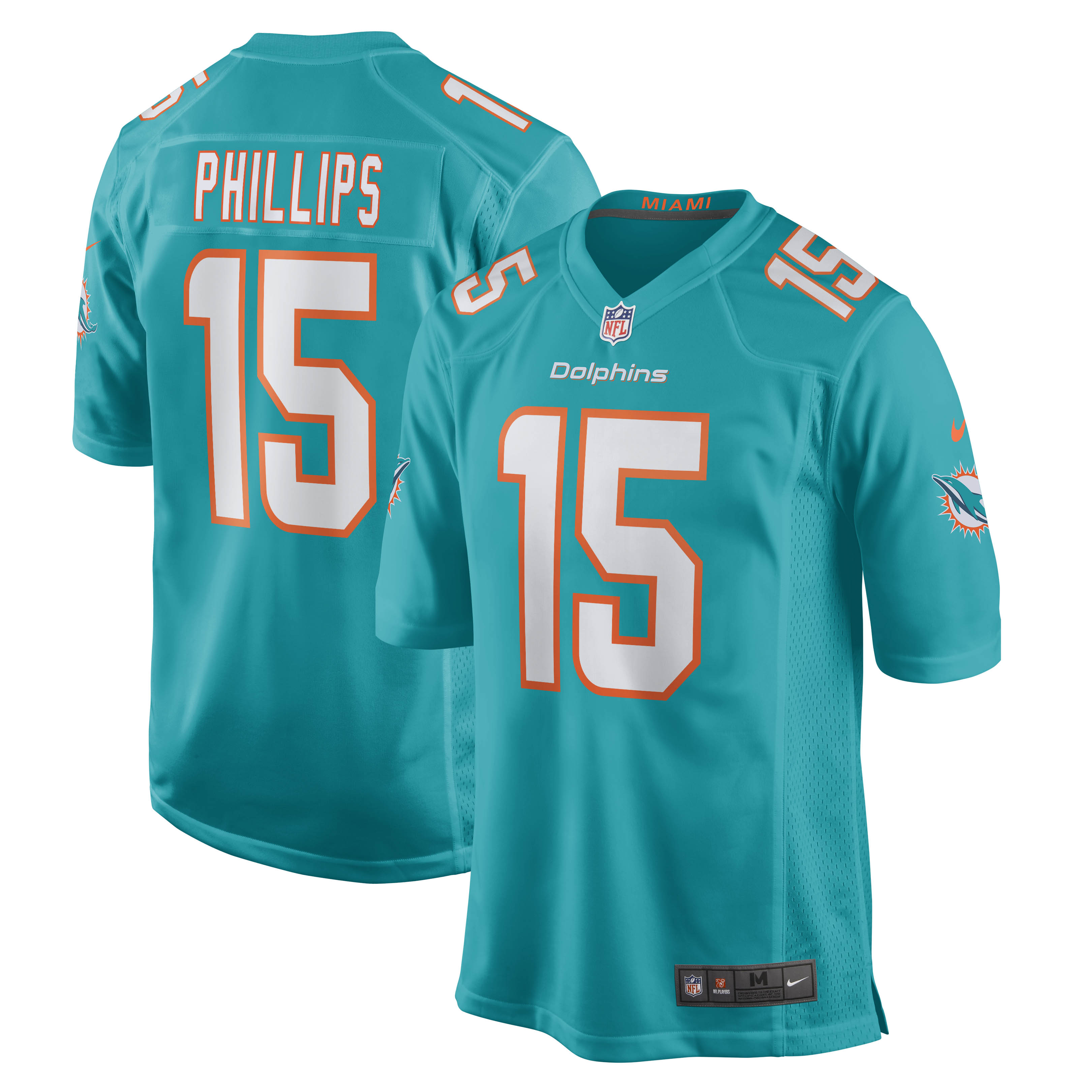 Jaelan Phillips Miami Dolphins Nike Game Jersey - White/Aqua - Image 6