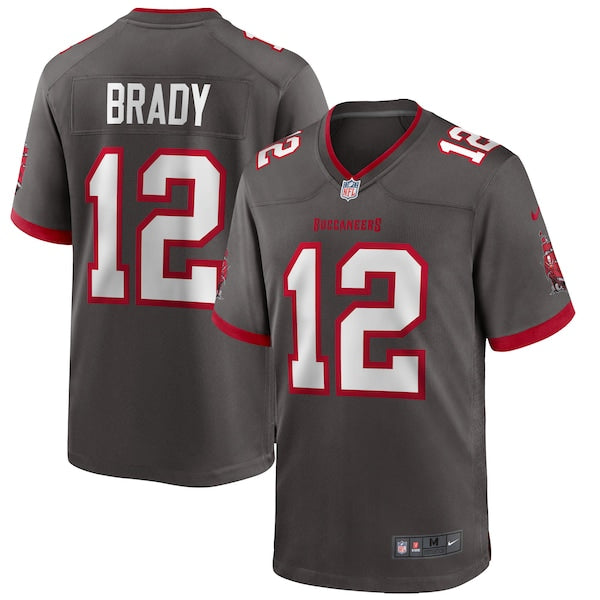 Tom Brady Tampa Bay Buccaneers Nike Alternate Game Jersey - Pewter/Red - Image 2