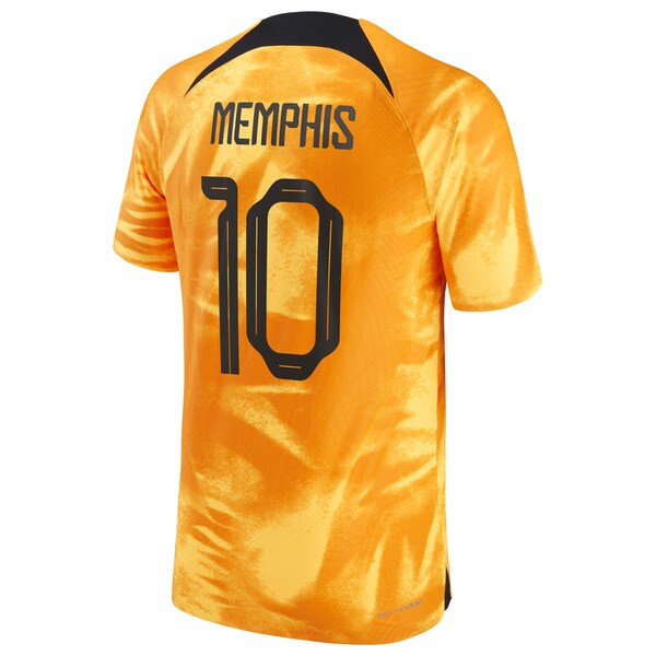 Memphis Depay Netherlands National Team Nike 2022/23 Home Vapor Match Authentic Player Jersey - Orange - Image 3