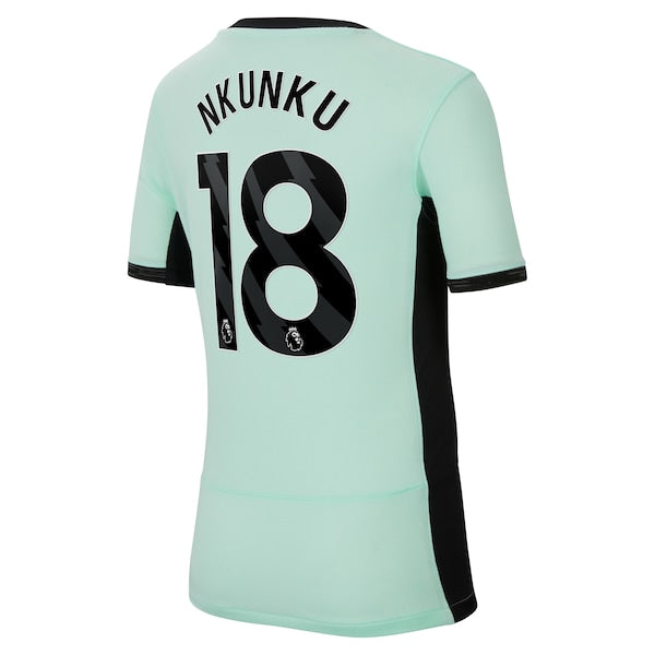 Christopher Nkunku Chelsea Nike Youth 2023/24 Third Stadium Replica Player Jersey - Mint - Image 3