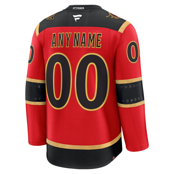 Ottawa Senators Alternate Custom Premium Jersey - Red/Black/White - Image 4