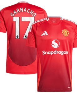 Alternative view of Alejandro Garnacho Manchester United 2024/25 Home Replica Player Jersey - Red