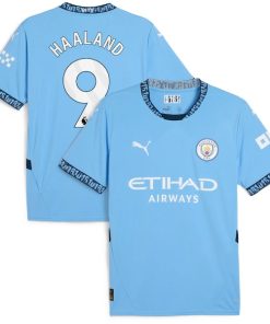 Erling Haaland Manchester City Puma 2024/25 Home Replica Player Jersey - Light Blue