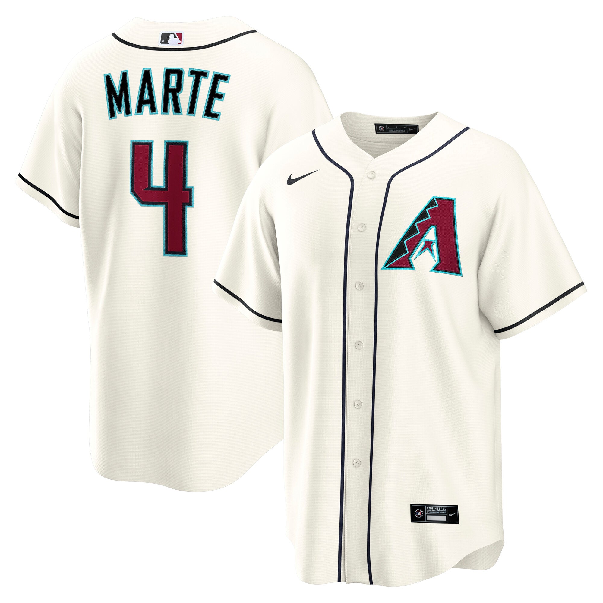 Ketel Marte Arizona Diamondbacks Nike Road Replica Jersey - Gray/Cream - Image 6
