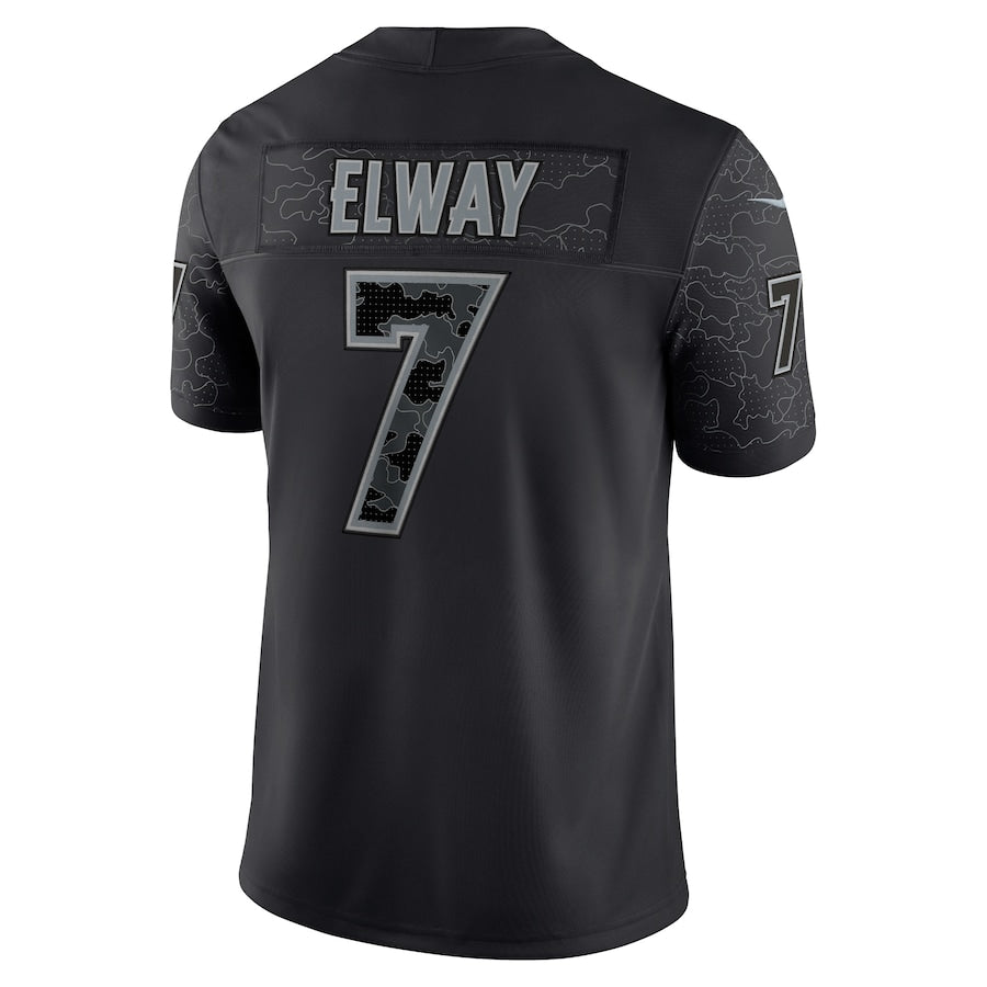 John Elway Denver Broncos Nike RFLCTV Limited Jersey - Black - Image 3