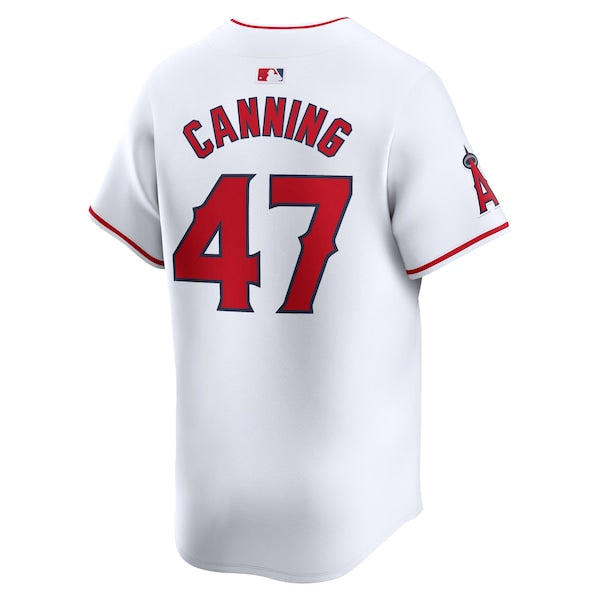Griffin Canning Los Angeles Angels Nike Home Limited Player Jersey - White - Image 3