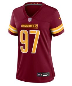 Alternative view of Eddie Goldman Washington Commanders Nike Women's Team Game Jersey -  Burgundy
