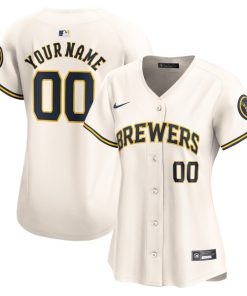 Milwaukee Brewers Nike Women's Home Limited Custom Jersey - Cream