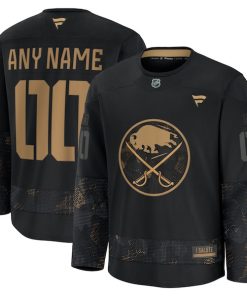 Buffalo Sabres  2024 Military Appreciation Personalized Long Sleeve Practice Jersey - Black
