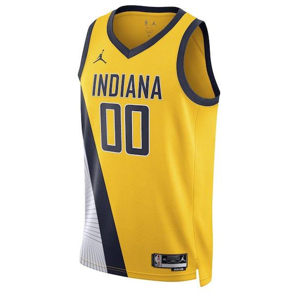 Indiana Pacers Jordan Brand Unisex 2022/23 Swingman Custom Jersey - Statement Edition - Yellow - Image 2