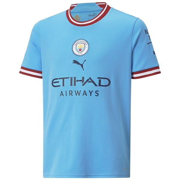 Manchester City Puma Youth 2022/23 Home Replica Custom Jersey - Sky Blue - Image 2