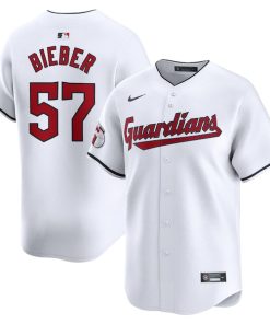 Shane Bieber Cleveland Guardians Nike Home Limited Player Jersey - White
