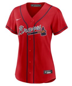 Alternative view of Atlanta Braves Nike Women's Alternate Replica Team Jersey - Red