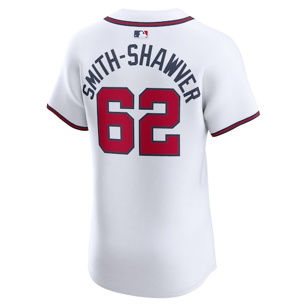 AJ Smith-Shawver Atlanta Braves Nike Home Elite Player Jersey - White - Image 3