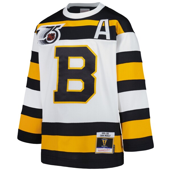 Cam Neely Boston Bruins Youth 1991 Blue Line Player Jersey - White - Image 2