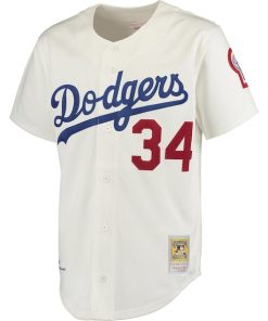 Alternative view of Fernando Valenzuela Los Angeles Dodgers  Authentic Jersey - White