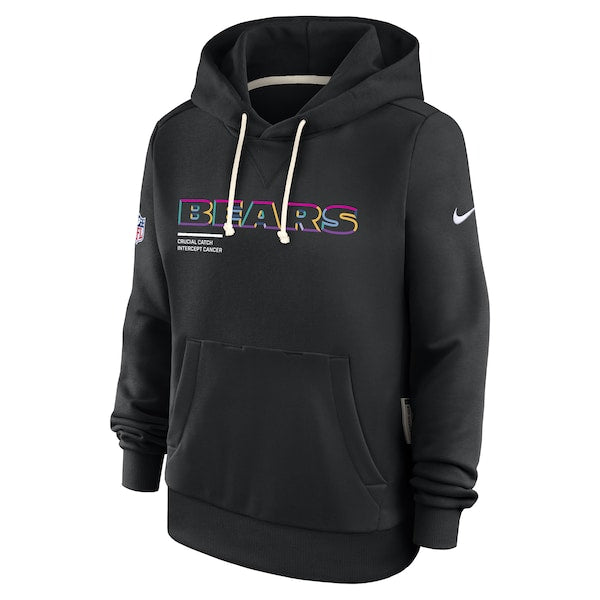 Chicago Bears Nike Women's 2025 NFL Crucial Catch Sideline Standard Issue Dri-FIT Hoodie - Black - Image 3