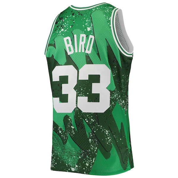 Larry Bird Boston Celtics Hardwood Classics 1985/86 Hyper Hoops Swingman Jersey - Kelly Green - Image 3