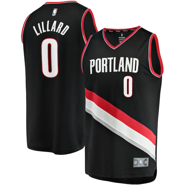 Damian Lillard Portland Trail Blazers Fast Break Replica Jersey - Black - Icon Edition