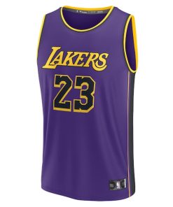 Alternative view of LeBron James Los Angeles Lakers  Youth Fast Break Replica Player Jersey - Statement Edition - Purple