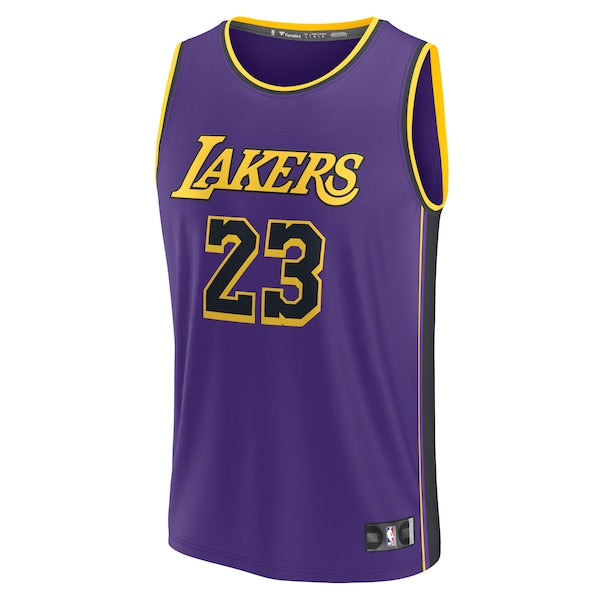 LeBron James Los Angeles Lakers Youth Fast Break Replica Player Jersey - Statement Edition - Purple - Image 2