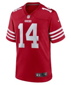Alternative view of Sam Darnold San Francisco 49ers Nike Game Player Jersey - Scarlet
