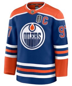 Alternative view of Connor McDavid Edmonton Oilers  2025 Stanley Cup Final Home Premium Jersey - Royal