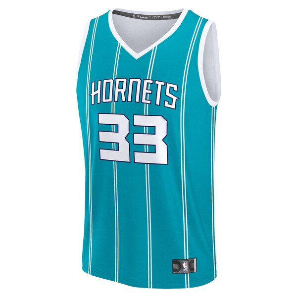Liam McNeeley Charlotte Hornets Fast Break Replica Jersey - Teal - Icon Edition - Image 3