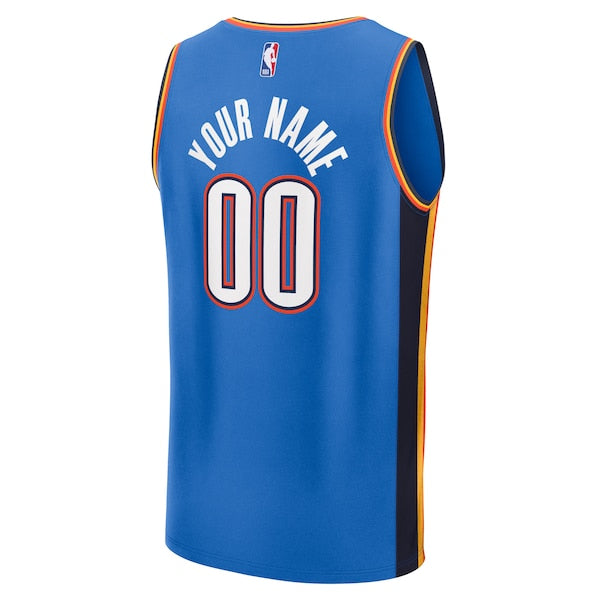 Oklahoma City Thunder Youth Fast Break Custom Replica Jersey - Icon Edition - Blue - Image 3