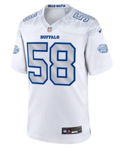 Alternative view of Matt Milano Buffalo Bills Nike 2025 Rivalries Collection Game Jersey - White