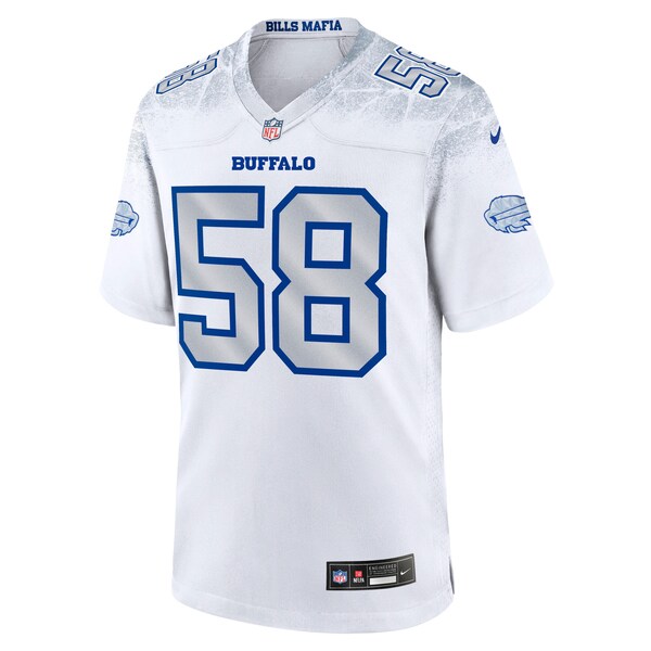 Matt Milano Buffalo Bills Nike 2025 Rivalries Collection Game Jersey - White - Image 2