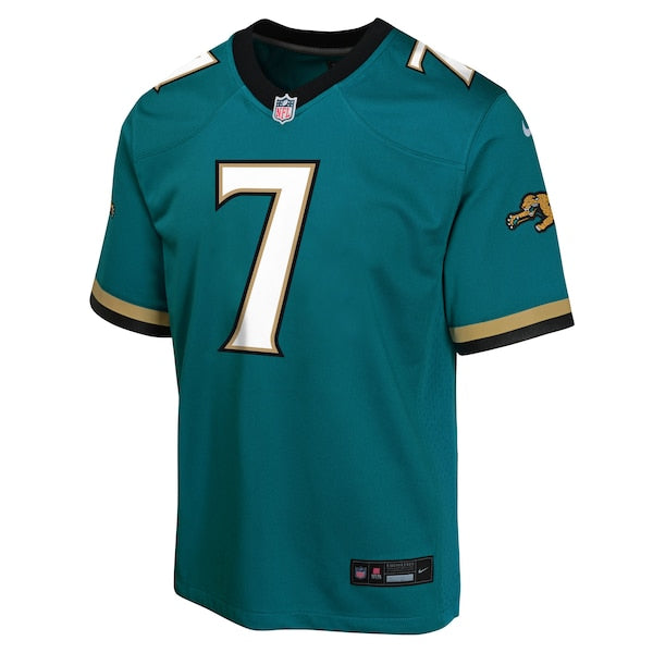 Brian Thomas Jr. Jacksonville Jaguars Nike Youth Alternate 2 Prowler Throwback Game Jersey - Teal - Image 2