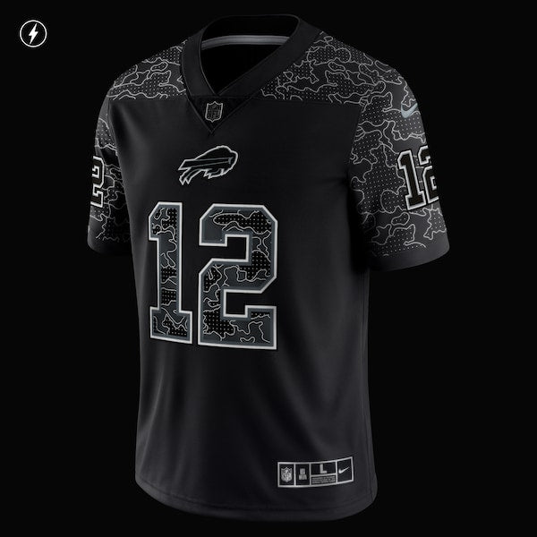 Jim Kelly Buffalo Bills Nike Retired Player RFLCTV Limited Jersey - Black - Image 4