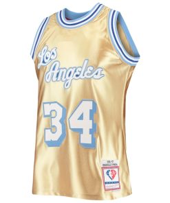 Alternative view of Shaquille O'Neal Los Angeles Lakers 75th Anniversary 1996/97 Hardwood Classics Swingman Jersey - Gold