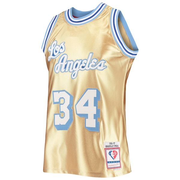 Shaquille O'Neal Los Angeles Lakers 75th Anniversary 1996/97 Hardwood Classics Swingman Jersey - Gold - Image 2
