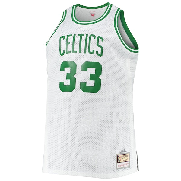 Larry Bird Boston Celtics Big & Tall 1985/86 Hardwood Classics Swingman Jersey - White - Image 2