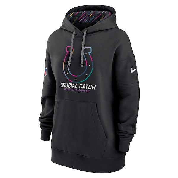 Indianapolis Colts Nike Women's 2024 NFL Crucial Catch Club Pullover Hoodie - Black - Image 2