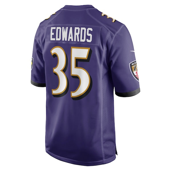 Gus Edwards Baltimore Ravens Nike Game Jersey - Purple - Image 3