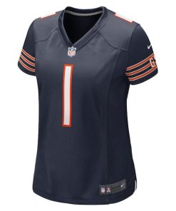 Alternative view of Justin Fields Chicago Bears Nike Women's Player Jersey - Navy