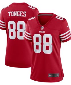 Jake Tonges San Francisco 49ers Nike Women's Team Game Jersey -  Scarlet