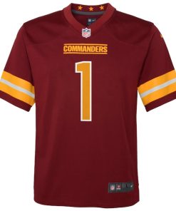 Alternative view of Jayden Daniels Washington Commanders Nike Youth 2024 NFL Draft First Round Pick Player Game Jersey - Burgundy