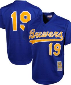 Alternative view of Robin Yount Milwaukee Brewers Cooperstown Mesh Batting Practice Jersey - Royal